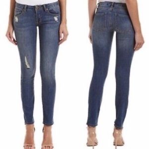Cabi Jeans Curvy Skinny Blue Size 12 Distressed #5091